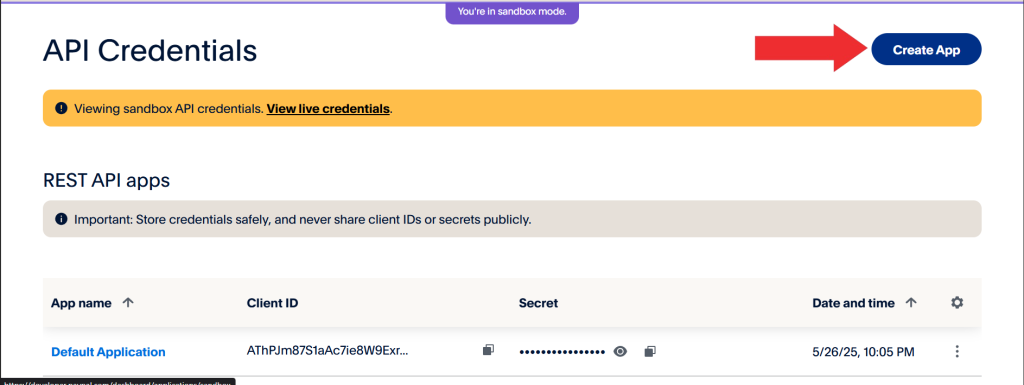Click on Create App