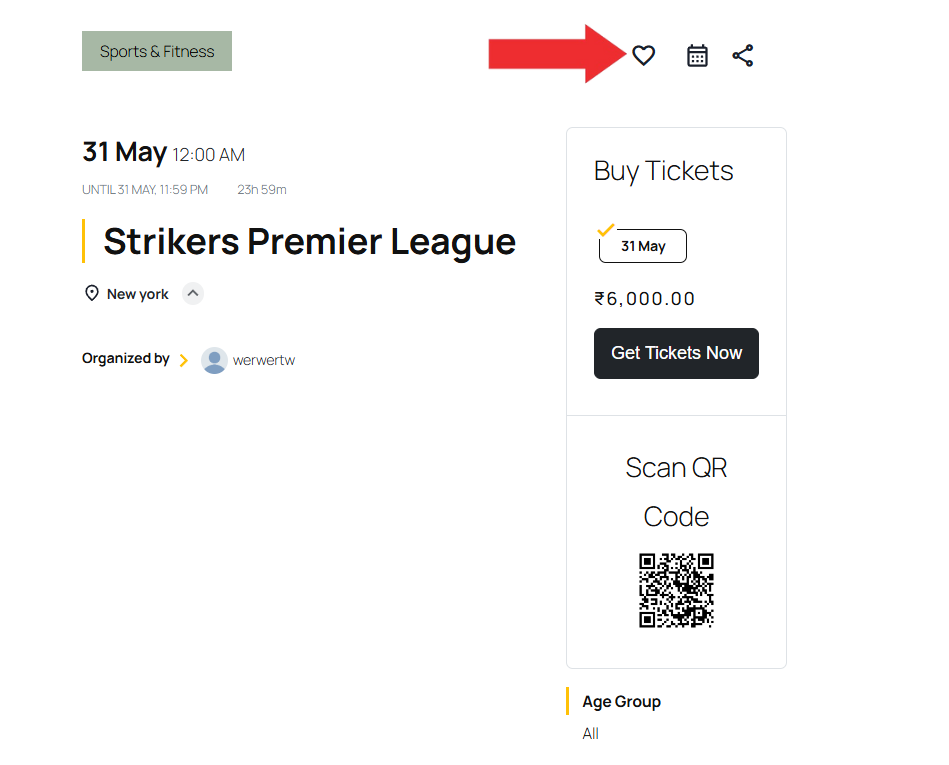 Frontend View Of Wislist button