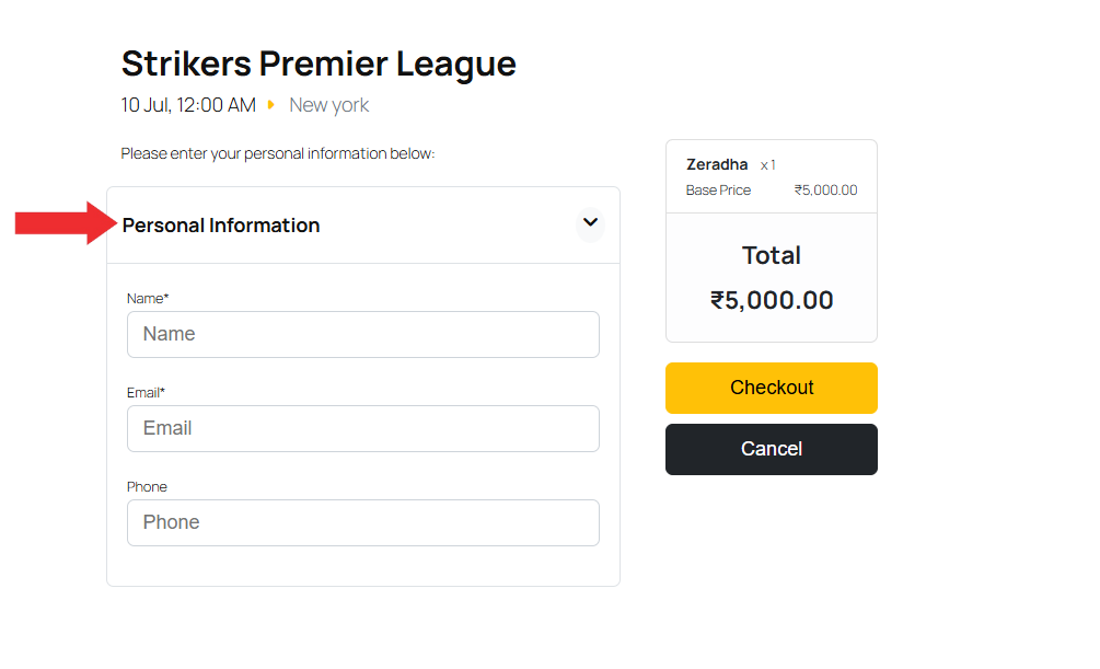 Frontend View for Guest users