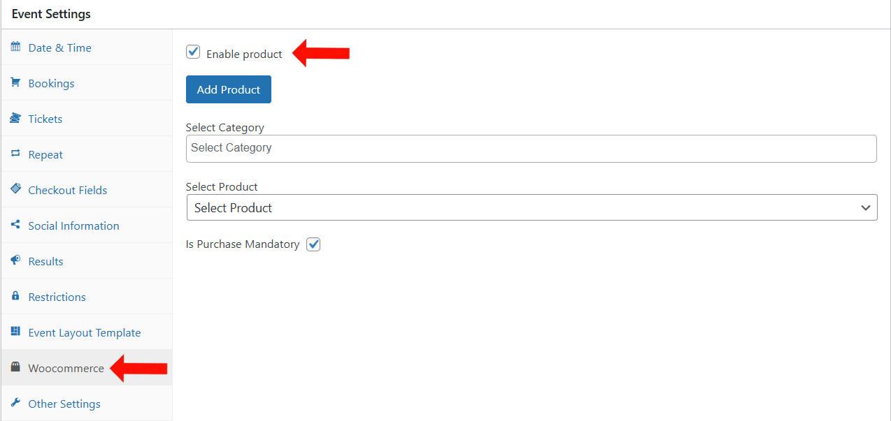 Enable Product Sales with Event Tickets