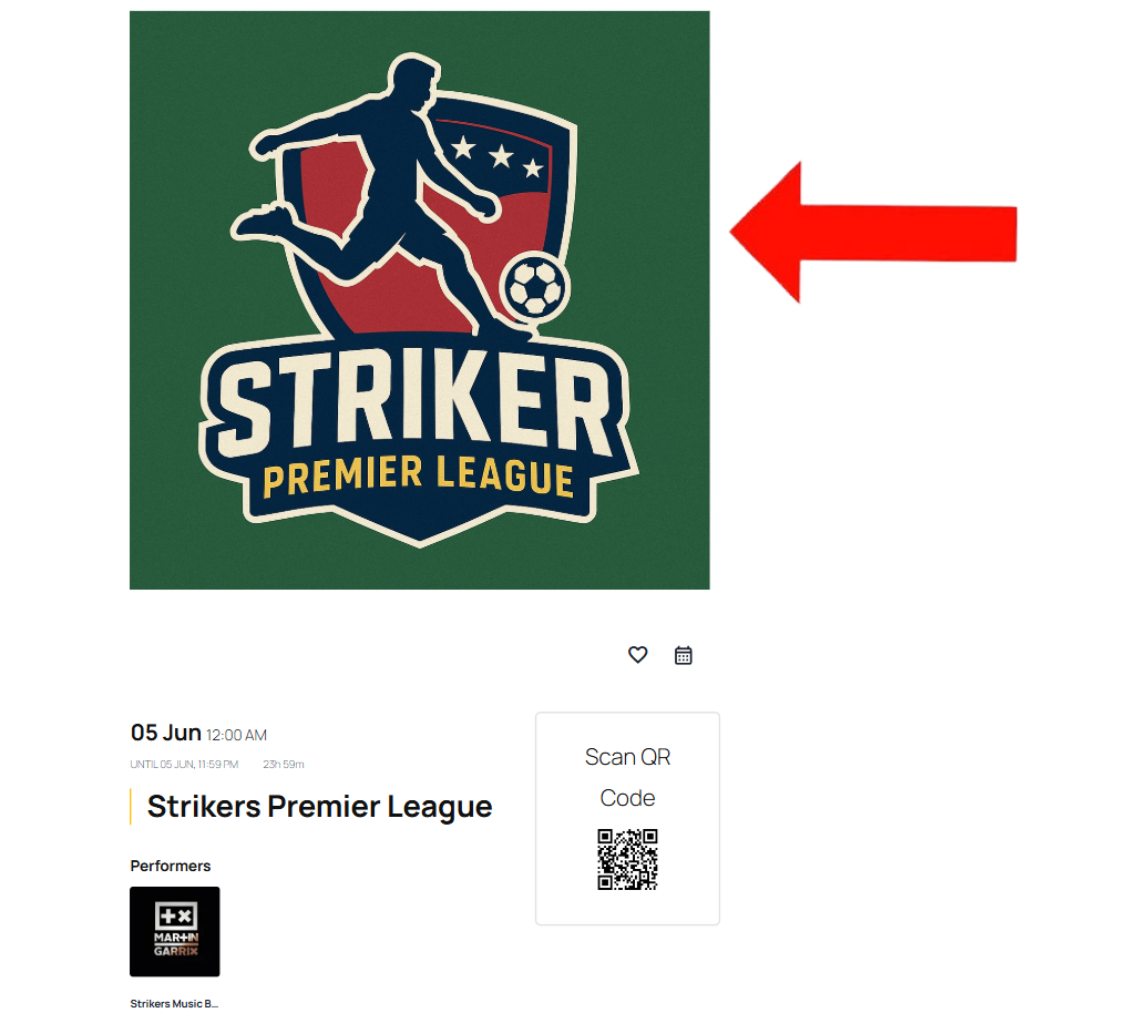 Frontend View of Event Image