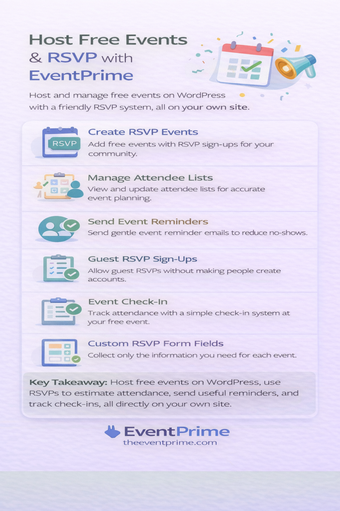 Host free events with EventPrime